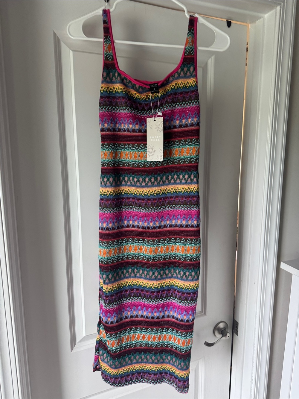 Colorful Tribal Stripe Knit Maxi Dress